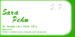 sara pehm business card