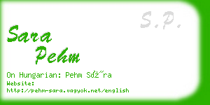 sara pehm business card